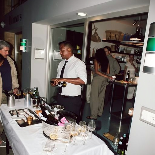 Drinks being poured for guests at the bar